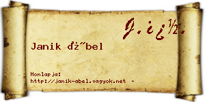 Janik Ábel névjegykártya